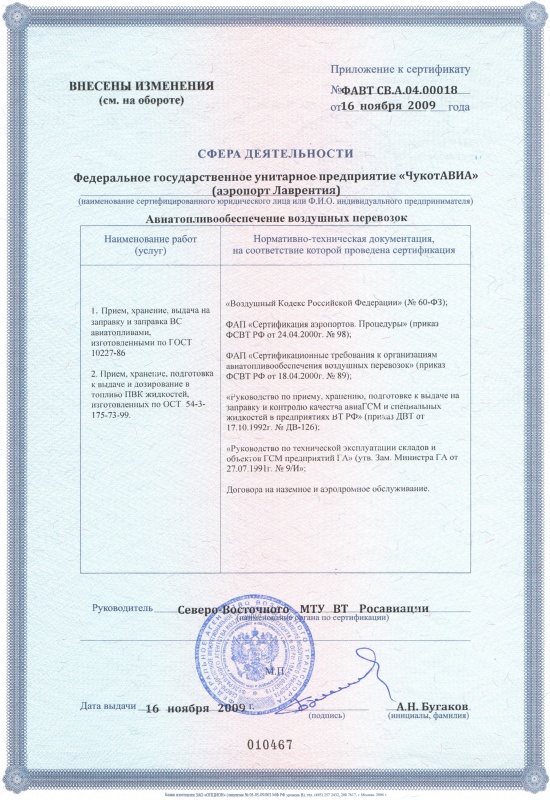 Сертификат соответствия Лаврентия